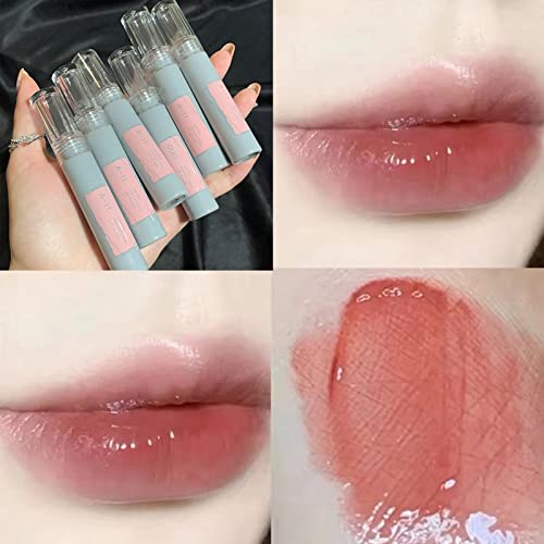 Xiahium Lip Gloss ทำสิ่งของ Tube Tube Tube Lip Glaze Water Gloss Lip Glaze Lip Color Student Lipstick Makeup สีที่ยั่งยืนไม่ใช่เรื่องง่ายที่จะจางลงปิเปต 3ml สำหรับลิปกลอส