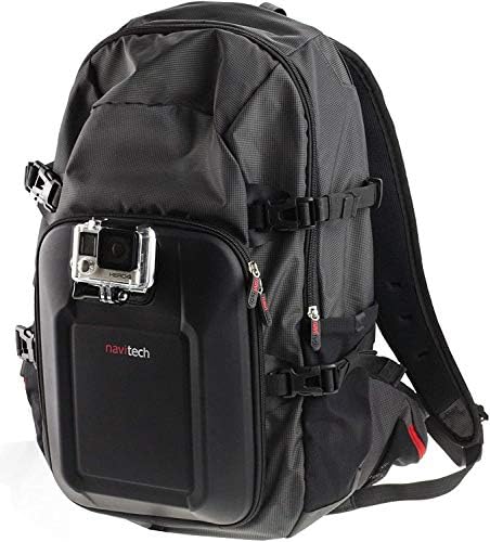 Navitech Action Camera Backpack & 8-in-1 Accessory Combo Kit พร้อมสายรัดหน้าอกในตัว-เข้ากันได้กับกล้อง Action